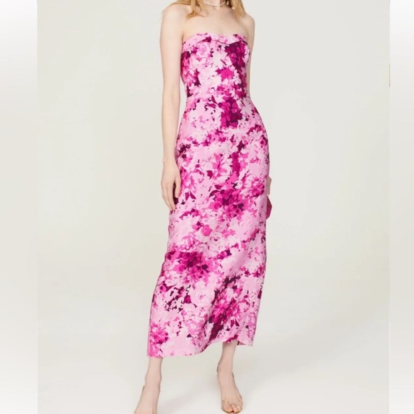 Monique Lhuillier Dresses & Skirts - ML MONIQUE LHUILLIER Floral Pink Strapless Dress 4